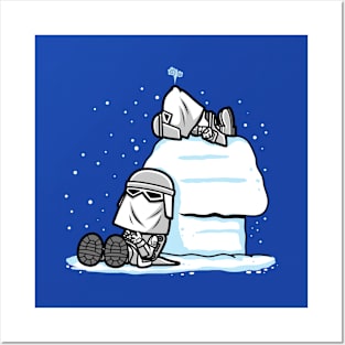 Funny Cute Sci-fi Winter Snow Soldier Cartoon Parody Posters and Art